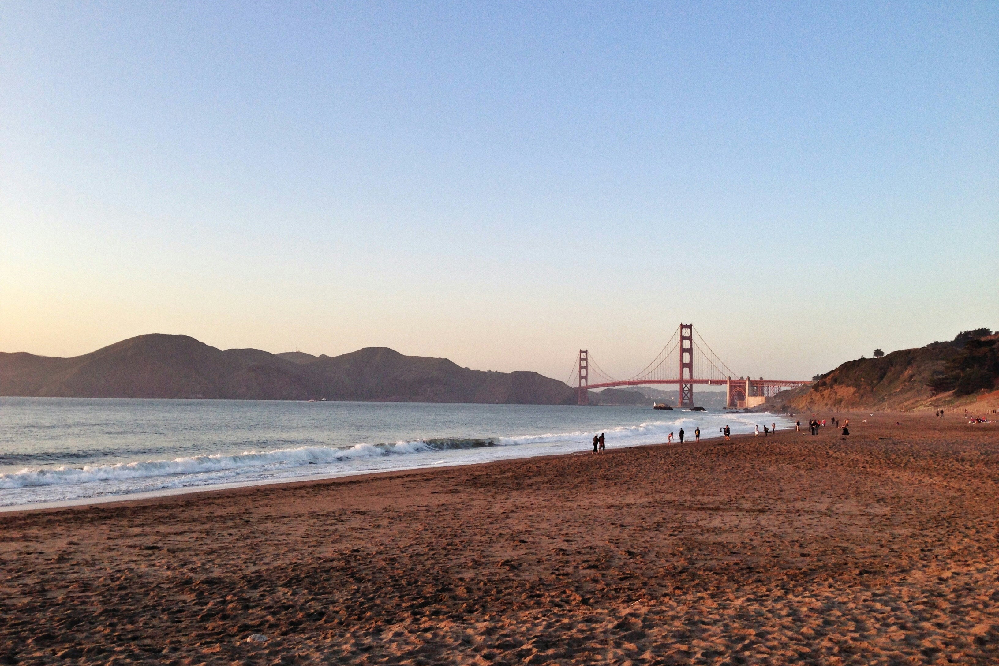 A view of the Golden Gate Bridge from Baker Beach in San Francisco